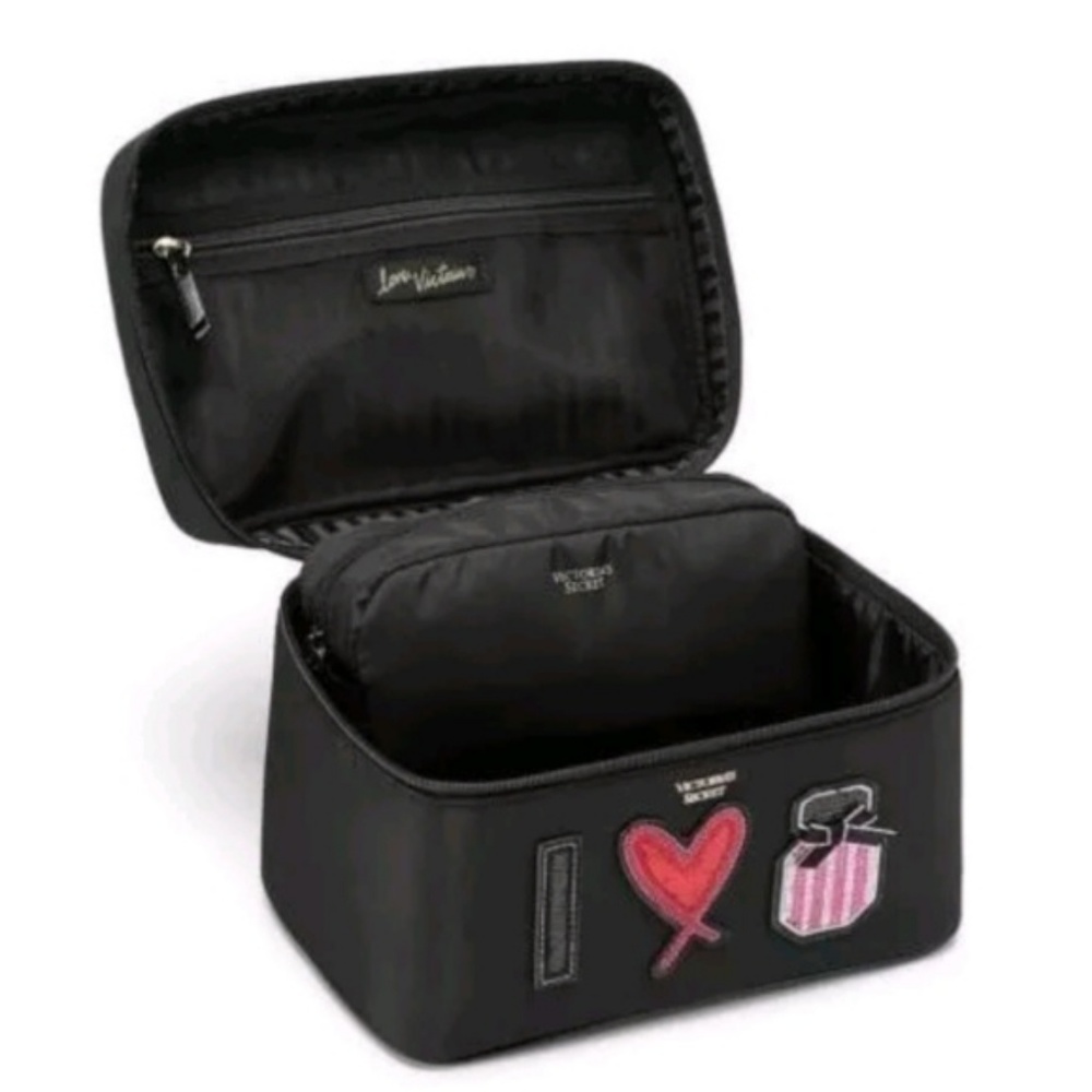 Victoria's Secret Black I "<3" Bombshell Train Cas - Picture 3 of 3